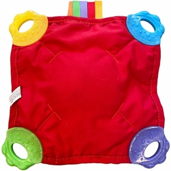 Nuby Lion Baby Teething Blanket Blankie Toy Plush Crinkle Squeak Teether Lovey - Picture 2 of 6